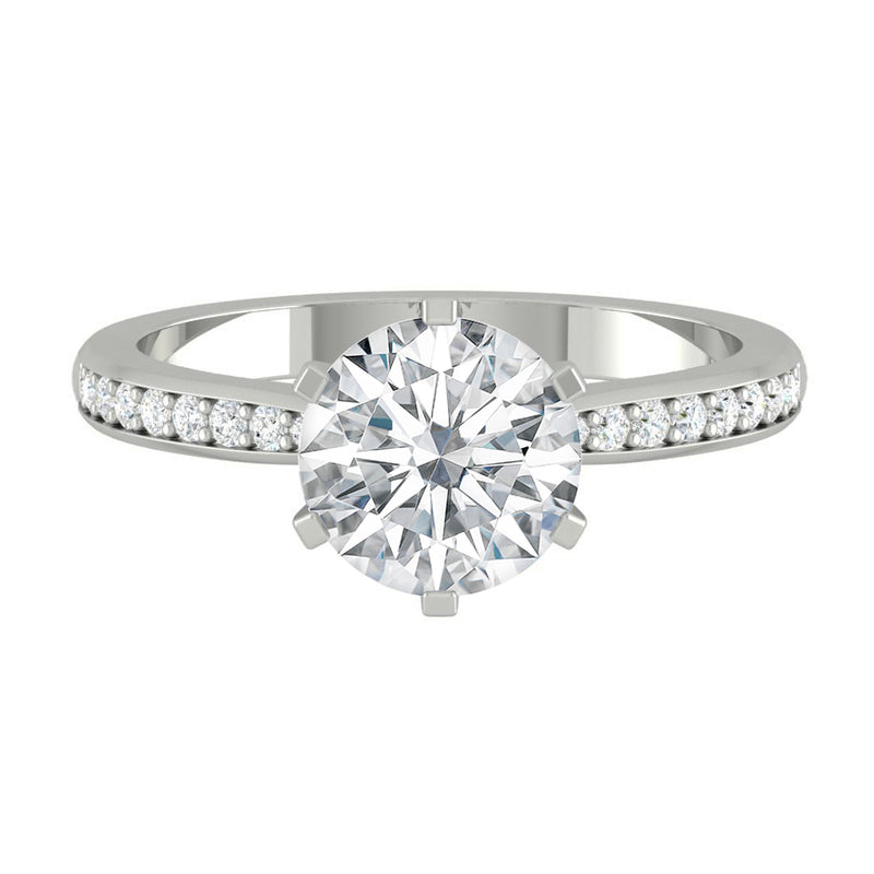 Lucce Angela Pavé Round Moissanite