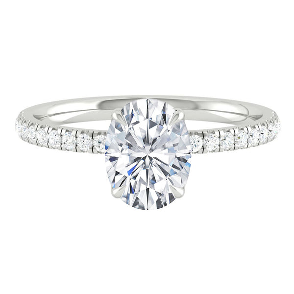 Lucce Lucia Halo Pave Oval Moissanite