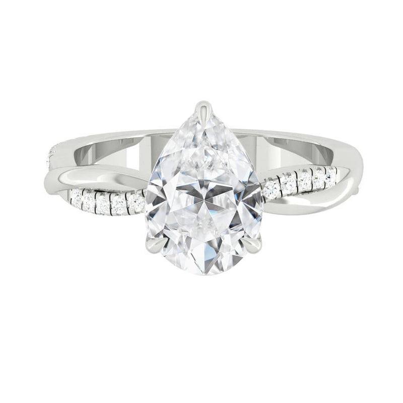 Lucce Fiore Pear Moissanite
