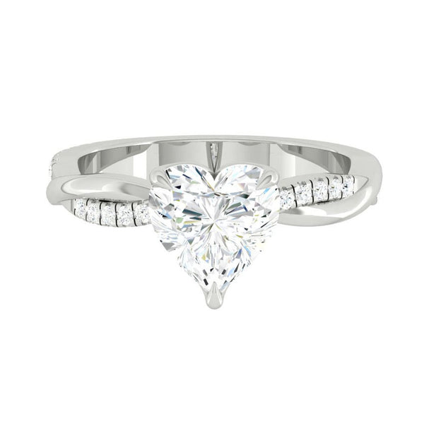 Lucce Fiore Heart Moissanite