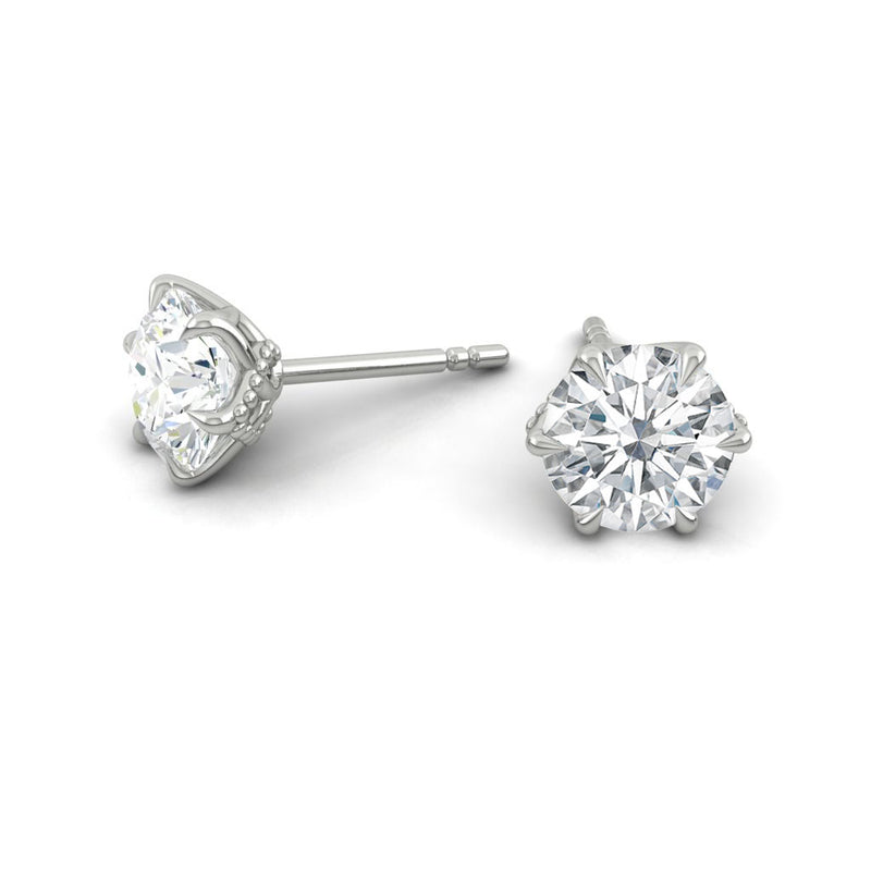 Azalea Earrings Round Moissanite