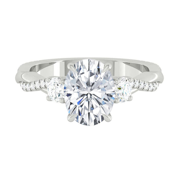 Lucce Fiore Trio Oval Moissanite