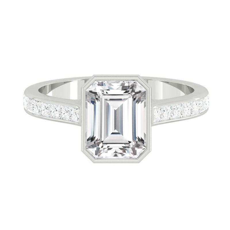 Lucce Carla Channel Emerald Moissanite