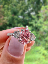 Load image into Gallery viewer, Pink Diamond Engagement Ring with Three Stone Design Philippines