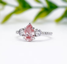 Load image into Gallery viewer, Pink Diamond Engagement Ring with Three Stone Design Philippines