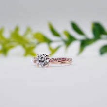 Load image into Gallery viewer, Petal Moissanite Engagement Ring with Pink Diamonds Philippines
