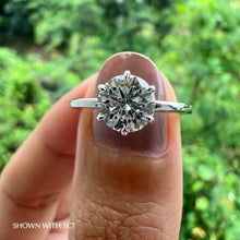 Load image into Gallery viewer, Round Solitaire Diamond Engagement ring with Gold or Platinum band and petals Manila Philippines