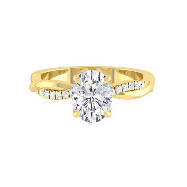 Lucce Fiore Oval Moissanite