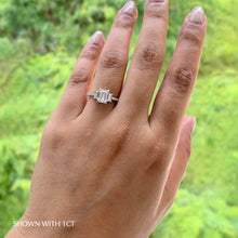 Load image into Gallery viewer, Where to buy Emerald Engagement ring wedding rings gold jewelry trilogy three stone lab diamond manila philippines
