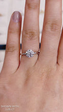 Load and play video in Gallery viewer, Round Solitaire Diamond Engagement ring with Gold or Platinum band and petals Manila Philippines