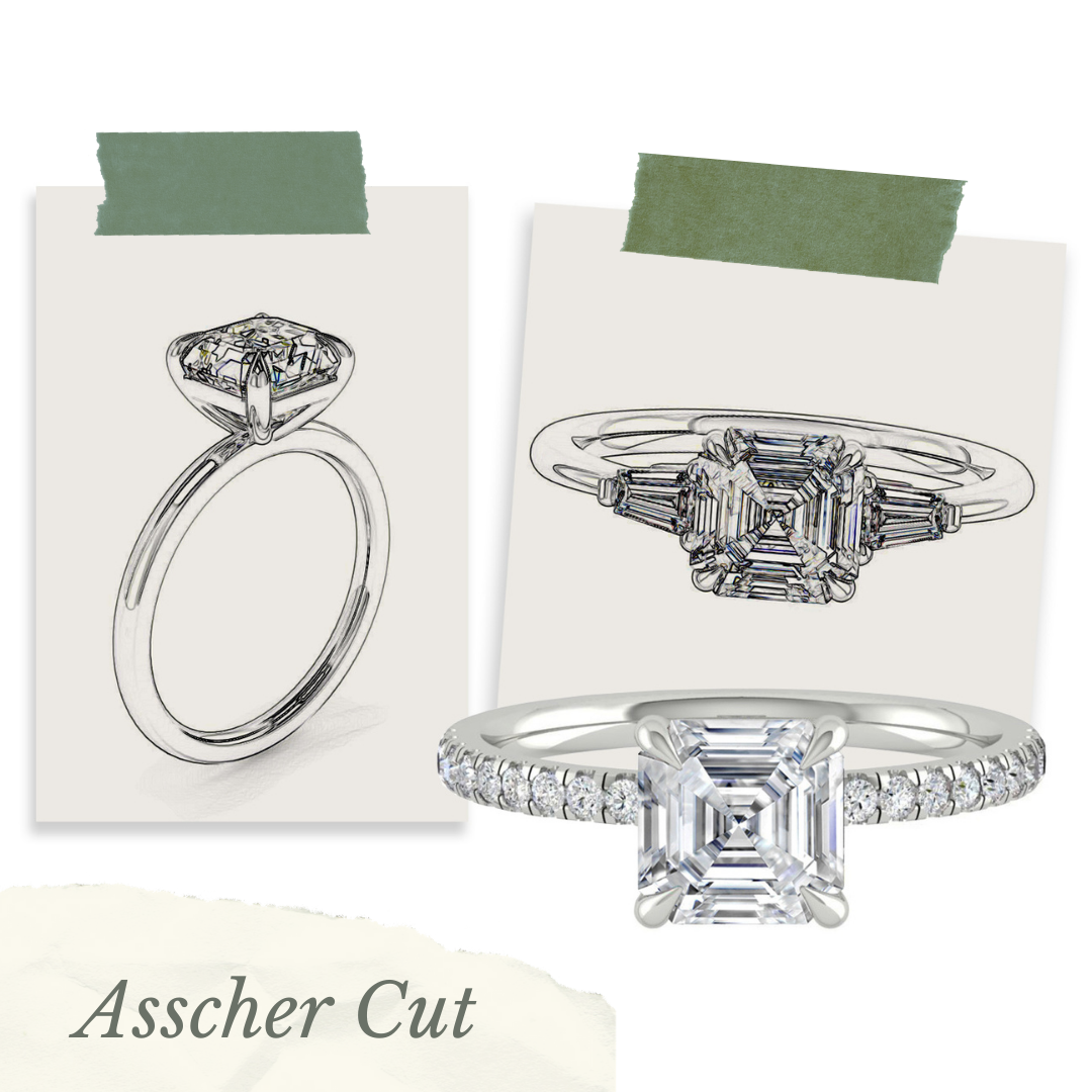 Asscher Cut Ring Stack Ring Cuts 101 - The Asscher Cut – LUCCE