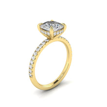 Load image into Gallery viewer, Verona Pavé Cushion Lab Diamond 0.52ct D VVS2 Ex IGI 14K Yellow Gold
