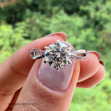 Load image into Gallery viewer, Moissanite Engagement Ring with Pink Diamond Band in the Philippines
