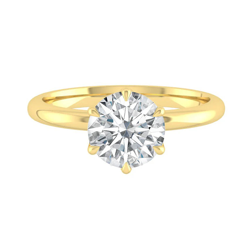 Lucia 6-Prong Lab Diamond 0.77ct D VVS2 Id IGI 18K Yellow Gold