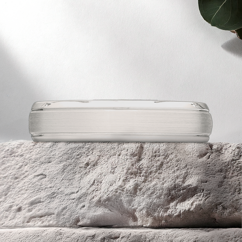 Lucce Abbraccio Brushed 5mm 14K White Gold