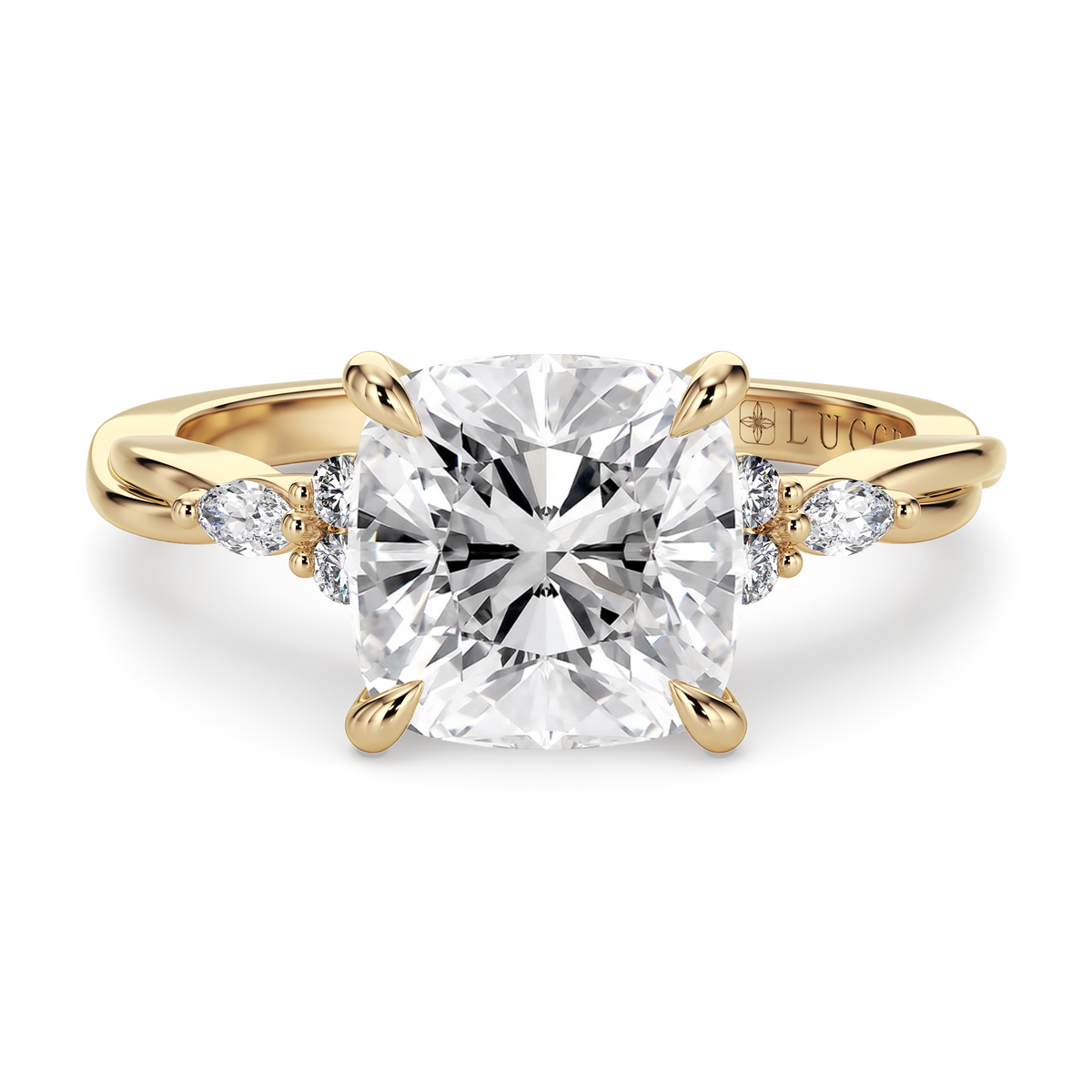 Load image into Gallery viewer, LUCCE ALESSA™ Cushion Lab Diamond 1.05ct E VVS2 IGI 18K Yellow Gold
