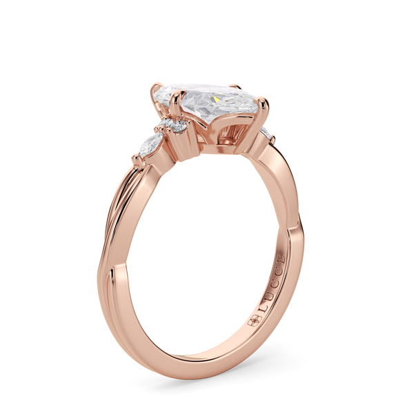 Lucce Alessa Marquise Lab Diamond 0.53ct D VVS2 IGI 14K Rose Gold