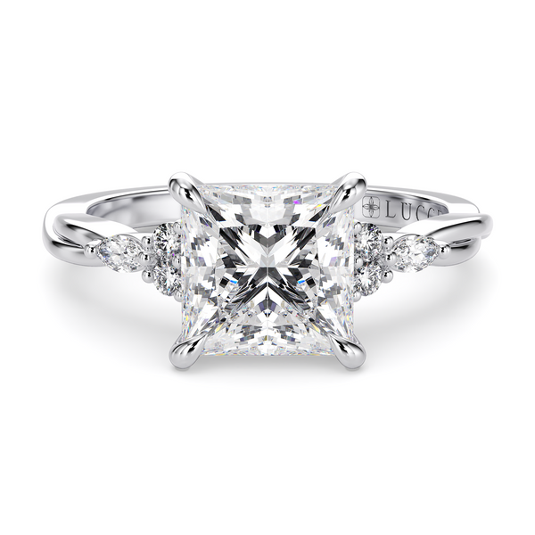 LUCCE ALESSA™ Princess Diamond 0.54ct F VVS2 IGI 18K White Gold