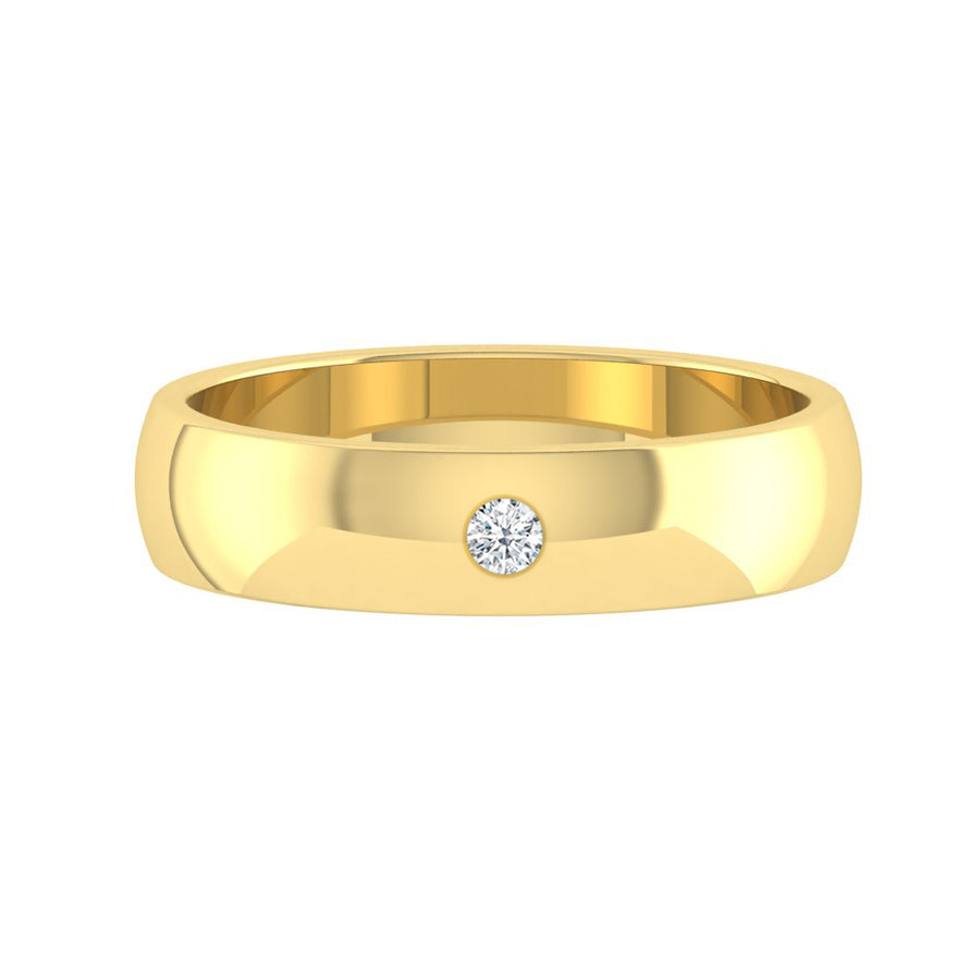 Load image into Gallery viewer, LUCCE AMORE™ Luxe Polished 4mm 0.06ct Natural Diamond 14K Yellow Gold
