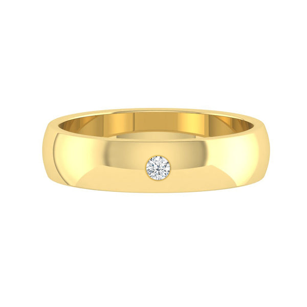 LUCCE AMORE™ Mi Polished 4mm 0.06ct Natural Diamond 14K Yellow Gold