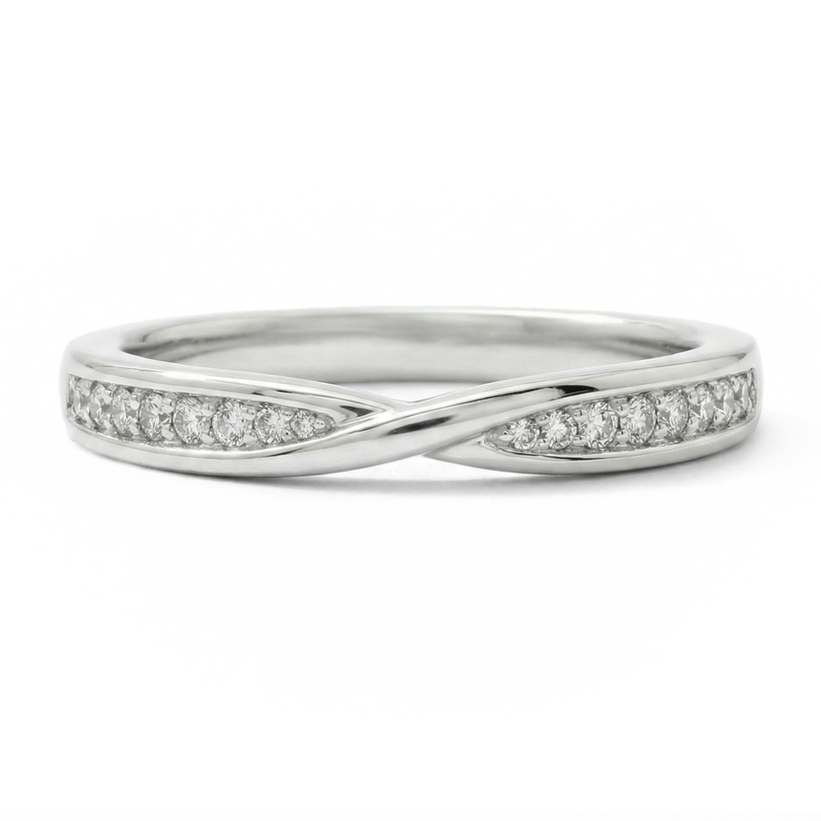 Load image into Gallery viewer, LUCCE ANGELA™ Band 0.14ctw Lab Diamond 18K White Gold
