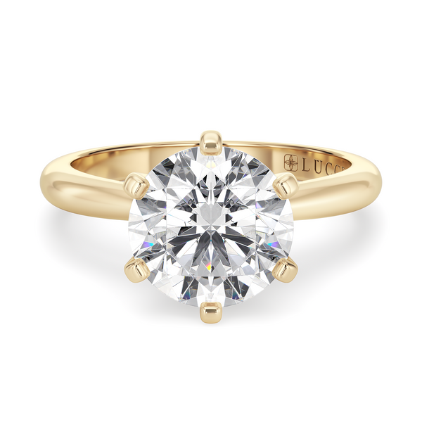LUCCE ANGELA™ Round Lab Diamond 1.03ct D VS1 Id IGI 14K Yellow Gold