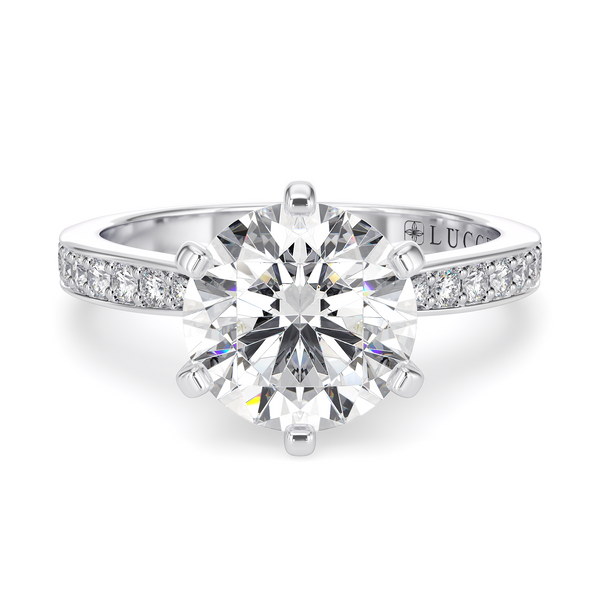 LUCCE ANGELA™ Pavé Round Lab Diamond 2.00ct D VS1 Id IGI 18K White Gold