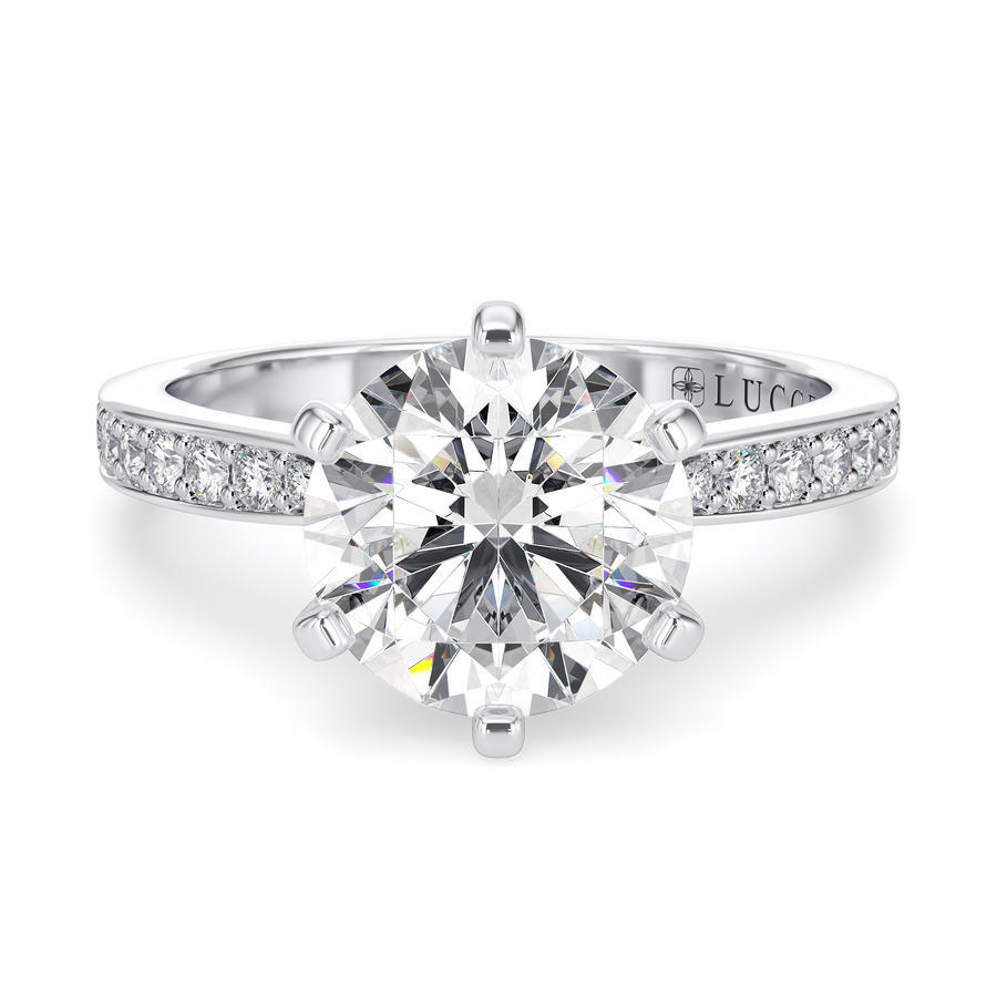 Load image into Gallery viewer, LUCCE ANGELA™ Pavé Round Lab Diamond 1.03ct D VS1 Id IGI 14K White Gold
