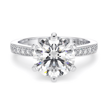 Load image into Gallery viewer, LUCCE ANGELA™ Pavé Round Natural Diamond 0.50ct I VS2 Ex GIA 18K White Gold
