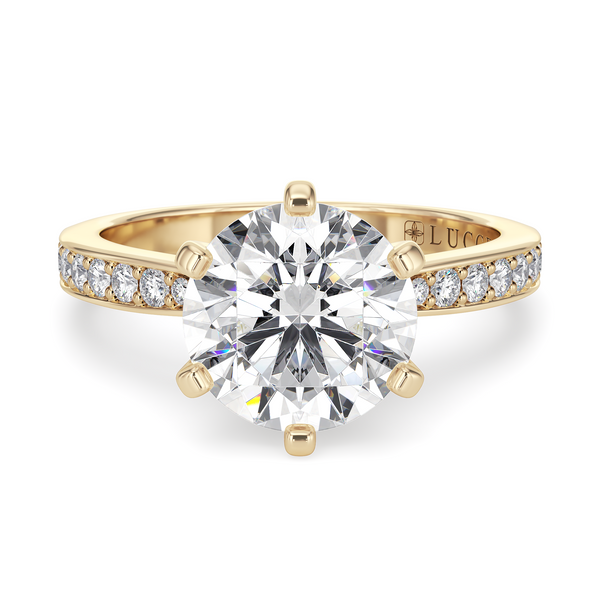 LUCCE ANGELA™ Pavé Round Lab Diamond 1.09ct D VS1 Id IGI 14K Yellow Gold