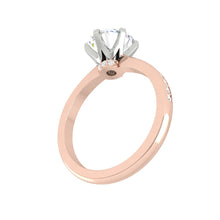 Load image into Gallery viewer, Angela Pave 1.00ct D VS1 Ex GIA 18K Rose Gold with Platinum Prongs
