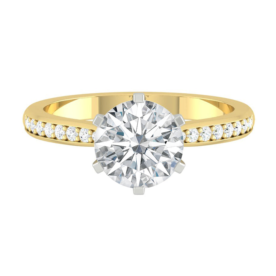 Angela Pavé Lab Diamond 0.90ct D VS1 Ex GIA 18K Yellow Gold/Platinum Prongs