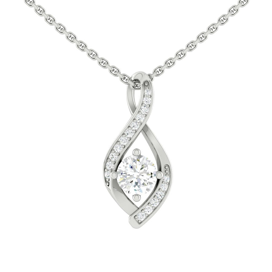 Load image into Gallery viewer, LUCCE FIORE™ Infinity Necklace Natural Diamond 0.70ctw (0.50ct E VS2 Ex GIA Center Stone) Platinum
