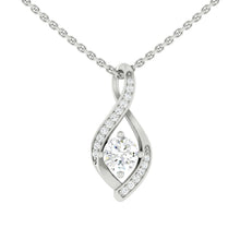 Load image into Gallery viewer, Kaela Infinity Necklace Round Natural Diamond Platinum
