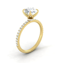 Load image into Gallery viewer, Lucia Halo Pavé Natural Diamond 0.65ct I VVS2 Ex GIA 18K Yellow Gold
