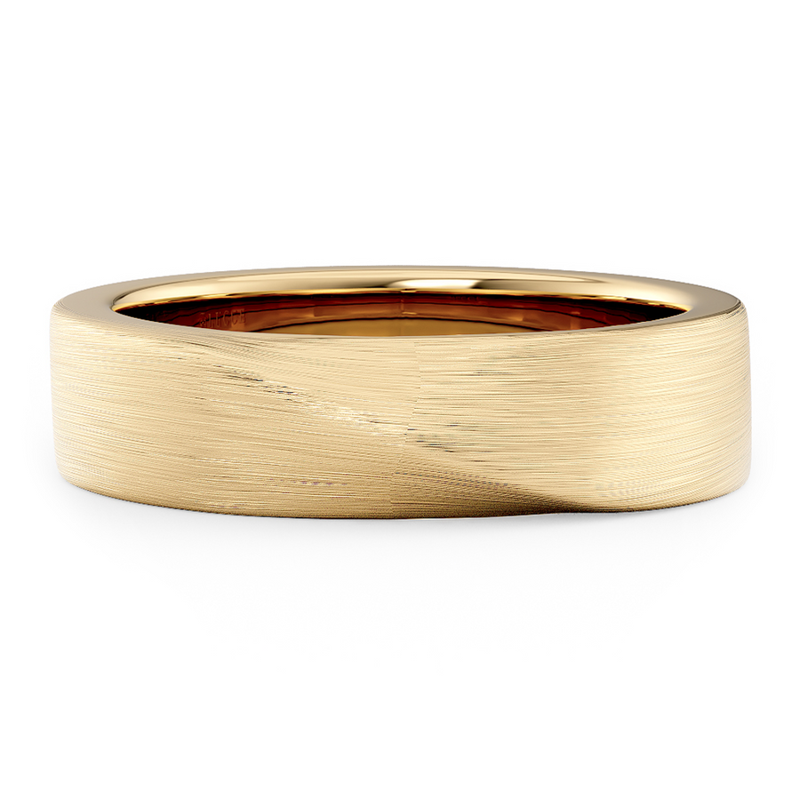 Load image into Gallery viewer, LUCCE Comfort Fit Unisex Wedding Ring with a Mobius Outside Profile and Brushed or Polished Finish in Gold or Platinum
