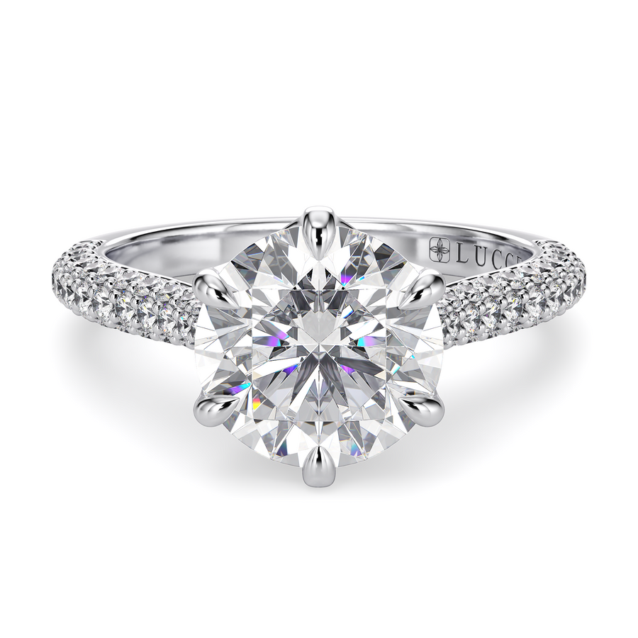 Load image into Gallery viewer, LUCCE AZALEA™ Luxe Round 3.10ct CELESTE™ Moissanite Platinum
