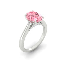 Load image into Gallery viewer, Azalea Oval Rosé Lab Diamond 3.02ct Fancy Vivid Pink VS1 Platinum
