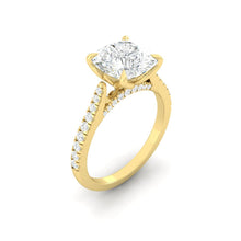 Load image into Gallery viewer, Azalea Pavé Cushion Lab Diamond 1.03ct D VVS2 Ex IGI 18K Yellow Gold
