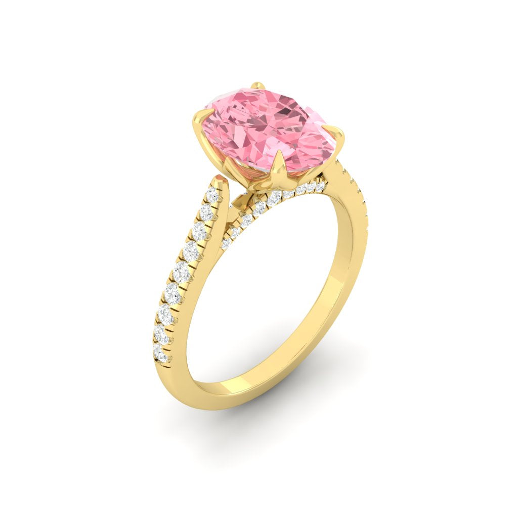 Pave Azalea Jewelry Lucce Azalea Pavé Oval Rosé Pink Diamond