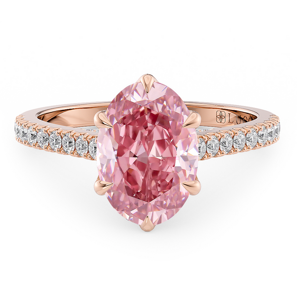Lucce Azalea Pavé 6-Prong Oval Rosé Pink Diamond