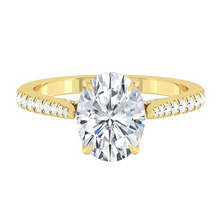 Load image into Gallery viewer, Lucce Azalea Pavé 4-Prong Oval Diamond
