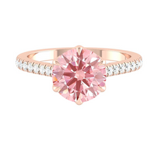 Load image into Gallery viewer, Azalea Pavé Round Rosé Pink Diamond
