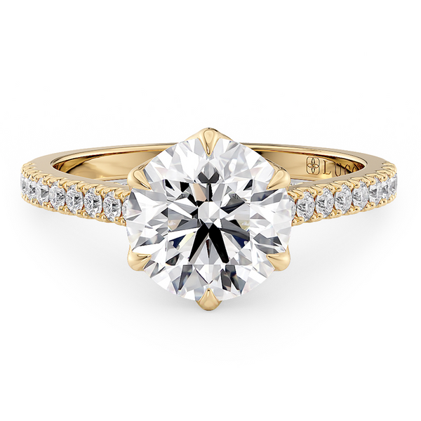 LUCCE AZALEA™ Pavé Round Lab Diamond 0.51ct D VVS2 Id IGI 14K Yellow Gold