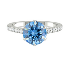 Load image into Gallery viewer, Azalea Pavé Round Ocean Blue Diamond
