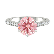 Load image into Gallery viewer, Azalea Pavé Round Rosé Pink Diamond
