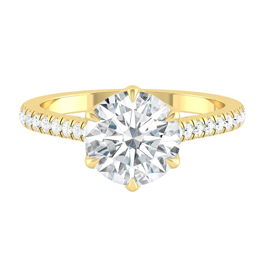  Round lab diamond engagement ring petal cathedral pave band jewelry wedding rings Manila philippines