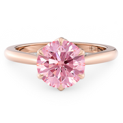 LUCCE AZALEA™ Round ROSÉ™ Lab Diamond 0.78ct Fancy Intense Pink VVS2 Ex IGI 18K Rose Gold