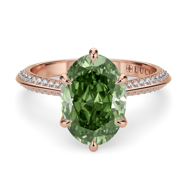 LUCCE ECUADORIAN™ Pavé Oval VERDANT™ Green Diamond