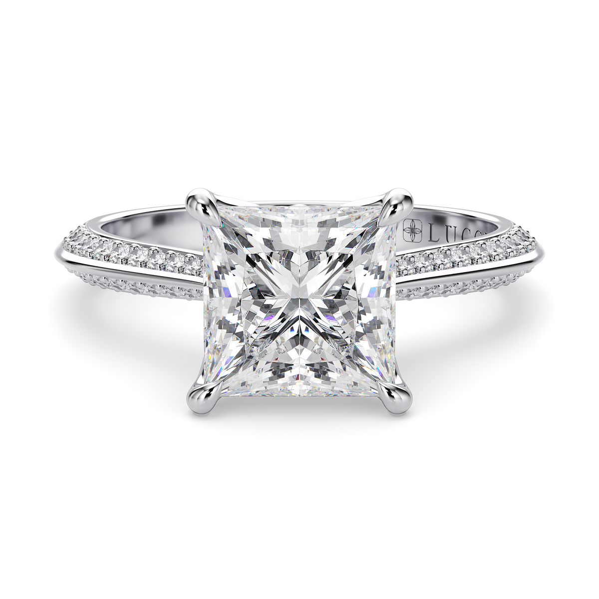 Load image into Gallery viewer, LUCCE ECUADORIAN™ Pave Princess Natural Diamond 2.01ct I VS2 GIA Platinum
